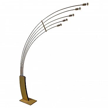 Brass floor lamp with five arches, 1980s