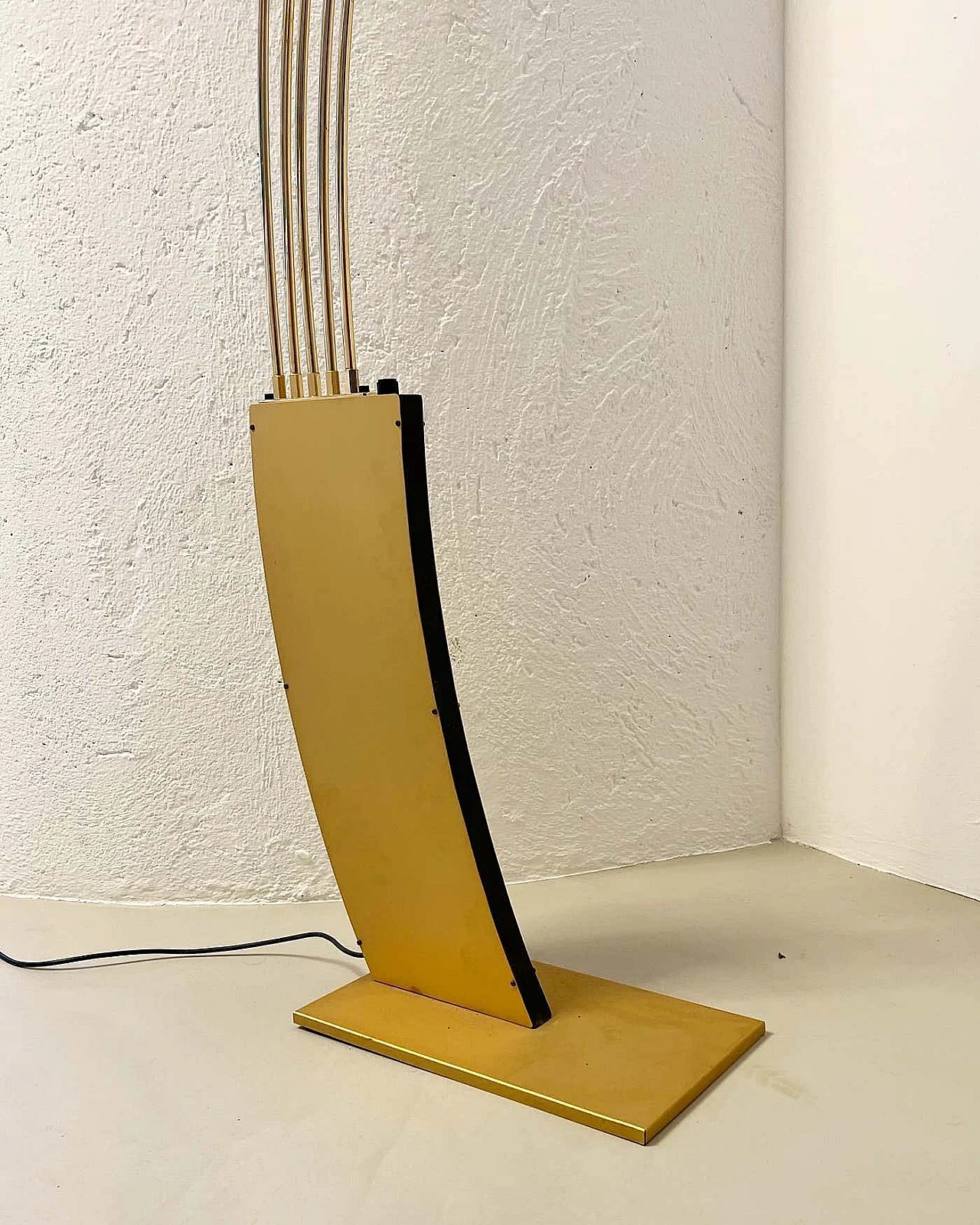 Brass floor lamp with five arches, 1980s 4