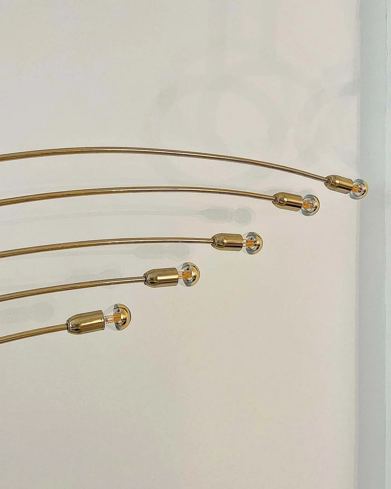 Brass floor lamp with five arches, 1980s 6