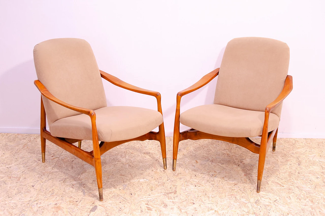 Pair of armchairs by Vyčítal and Sedláček for Dřevotvar Jablonné nad Orlicí, 1960s 14
