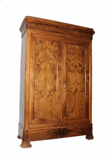 French Louis Philippe solid walnut wardrobe, mid-19th century