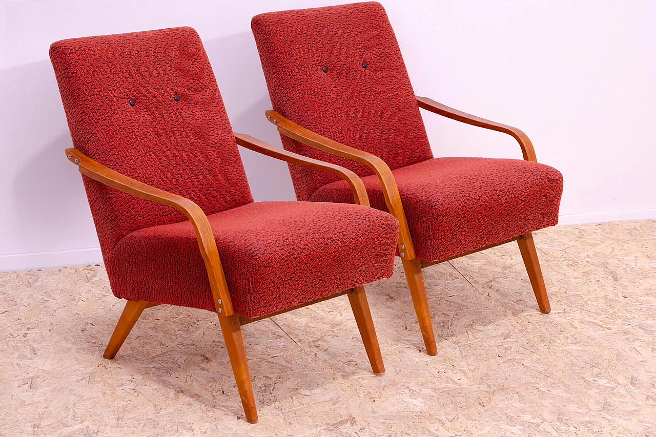 Pair of armchairs by Jaroslav Šmídek for Český Nábytek, 1960s 3