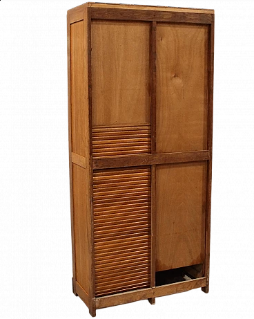 Double shutter oak filing cabinet, early 20th century