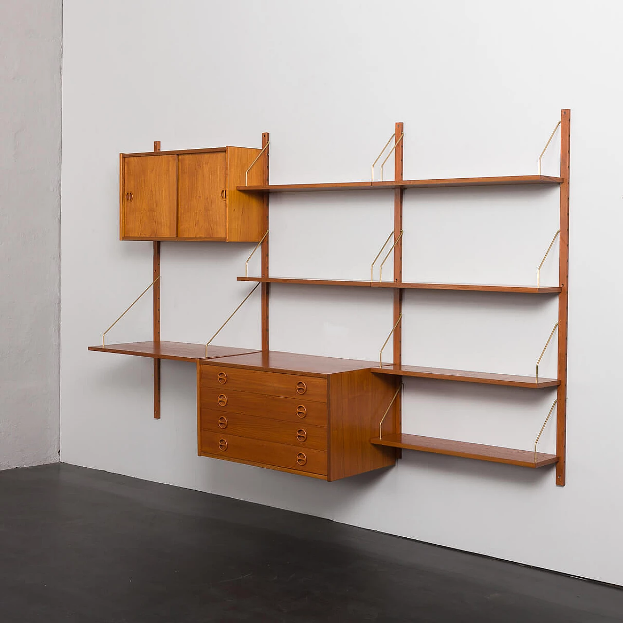 Danish teak wall unit with drawer in the style of Poul Cadovius, 1960s 3