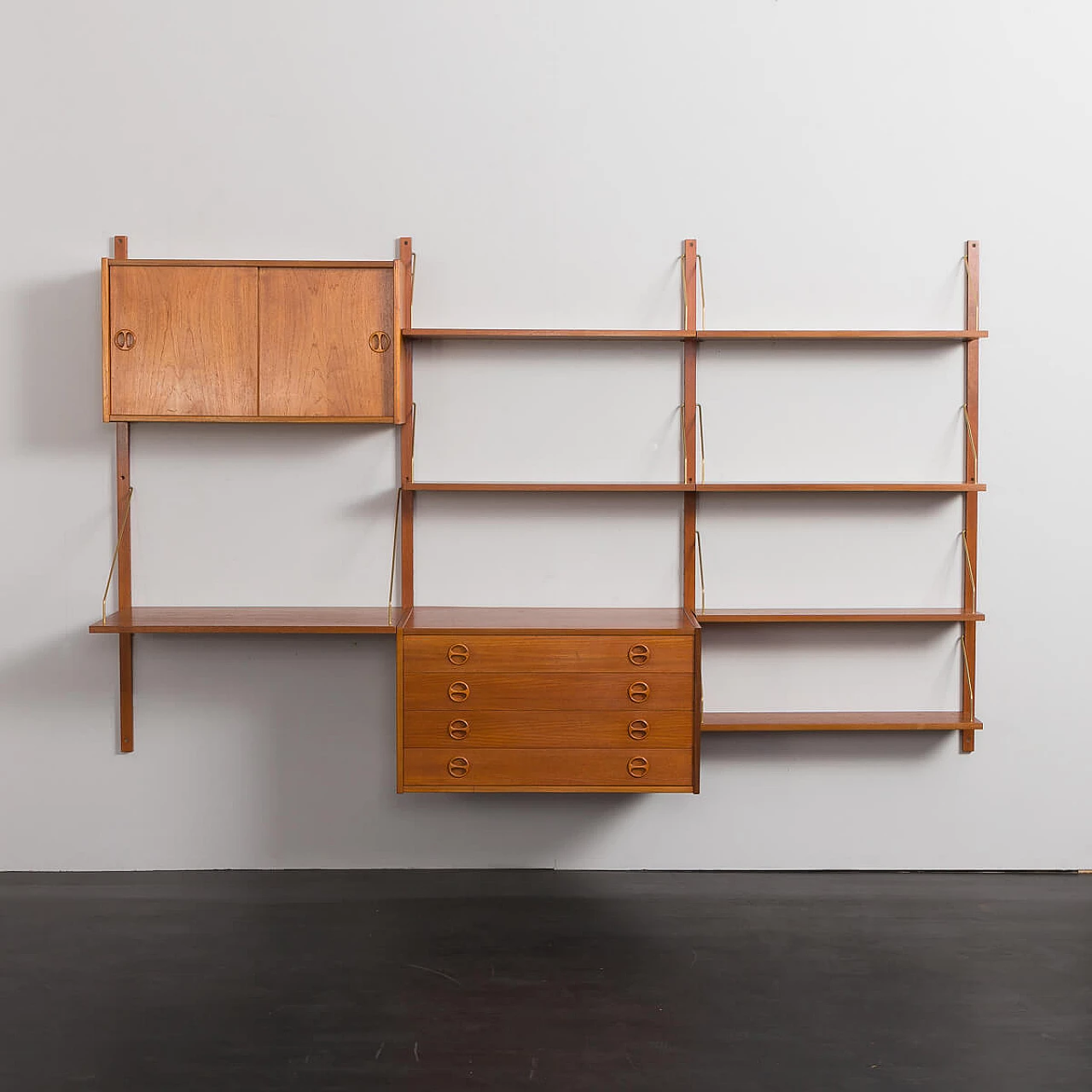 Danish teak wall unit with drawer in the style of Poul Cadovius, 1960s 6