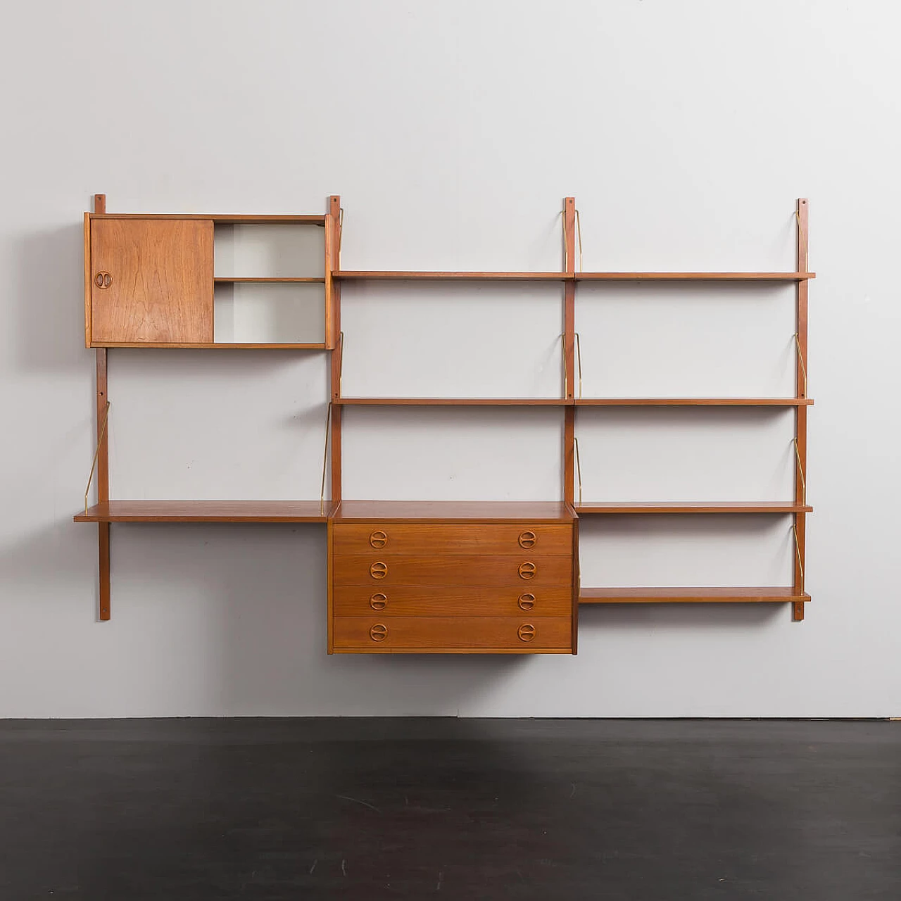 Danish teak wall unit with drawer in the style of Poul Cadovius, 1960s 7