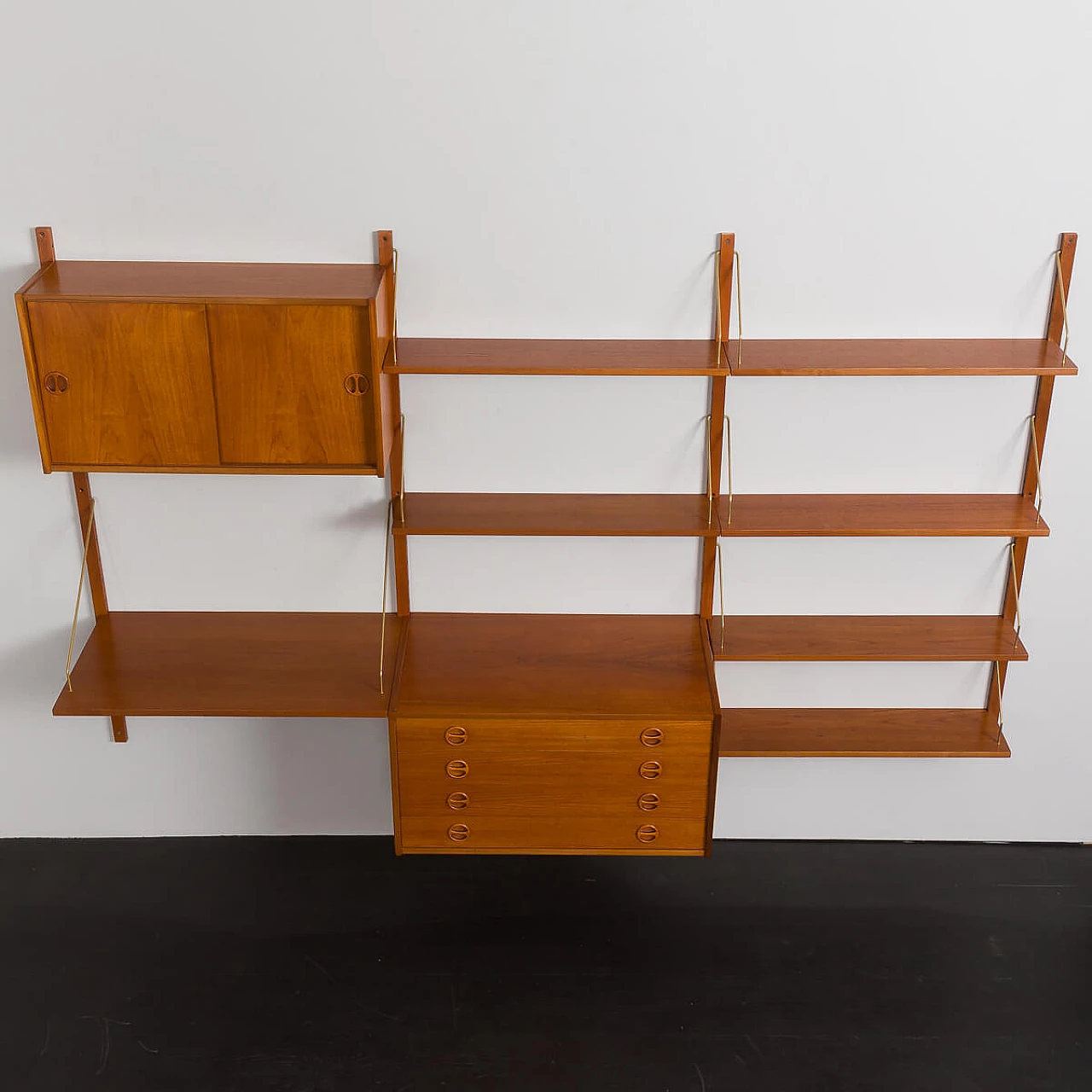 Danish teak wall unit with drawer in the style of Poul Cadovius, 1960s 9
