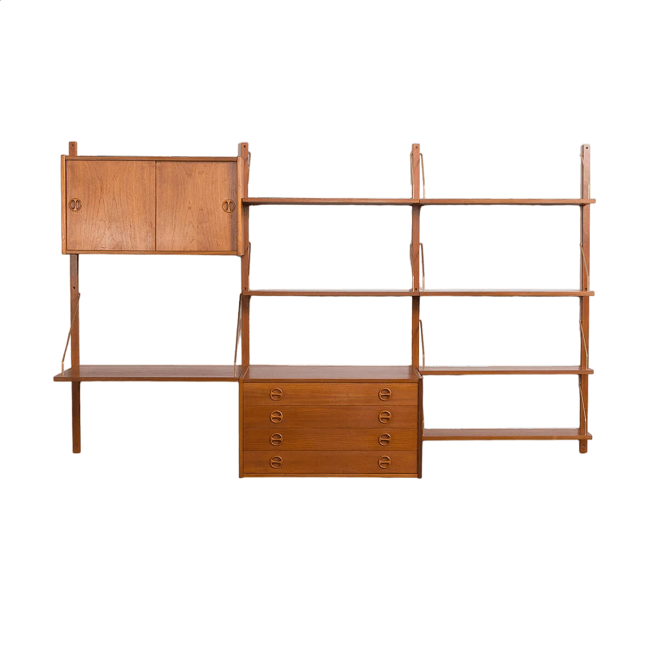Danish teak wall unit with drawer in the style of Poul Cadovius, 1960s 14
