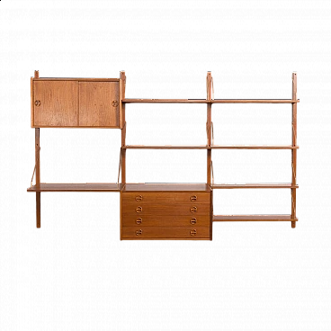 Danish teak wall unit with drawer in the style of Poul Cadovius, 1960s