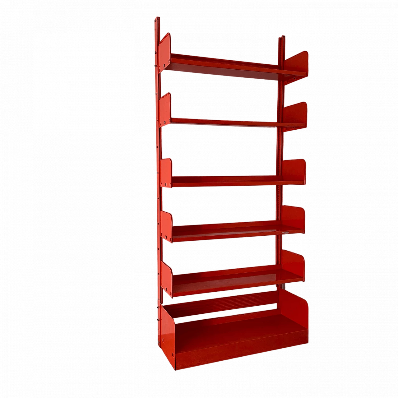 Orange metal bookcase Congresso by Lips Vago, 1968 7
