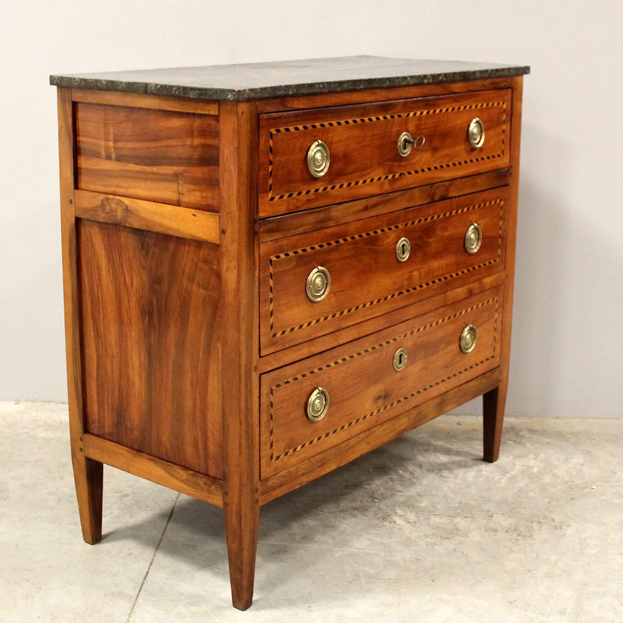 Comò Luigi XVI in noce intarsiato, seconda metà '700 5