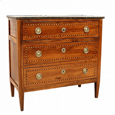Louis XVI inlaid walnut chest of drawers, second half 18th century