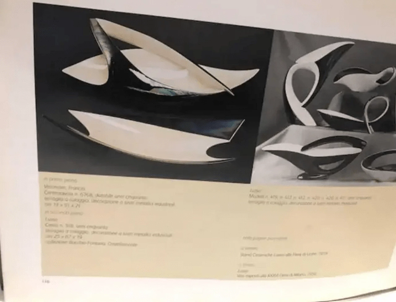 Luxury white and iridescent ceramic bowl or centrepiece, 1950s 8