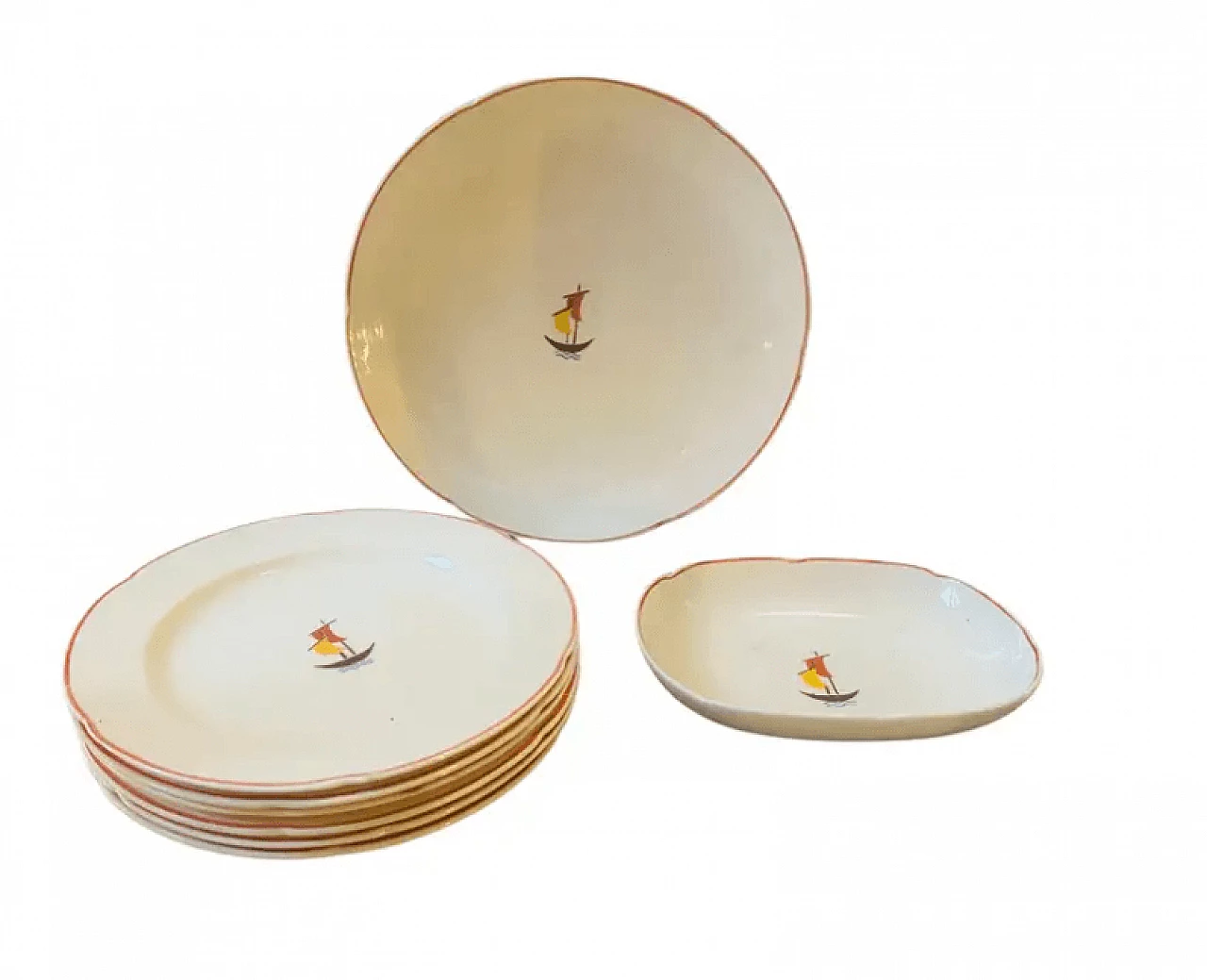 Servizio da torta in ceramica di Gio Ponti per S. C. Richard, anni '30 1
