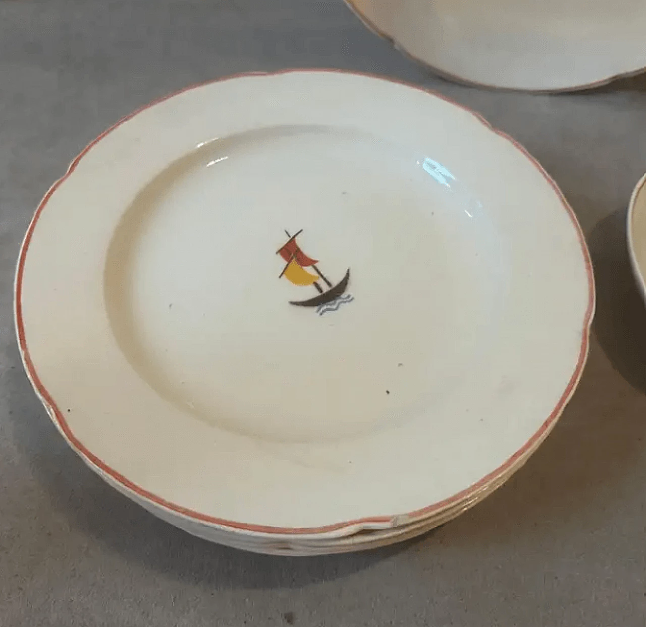 Servizio da torta in ceramica di Gio Ponti per S. C. Richard, anni '30 3