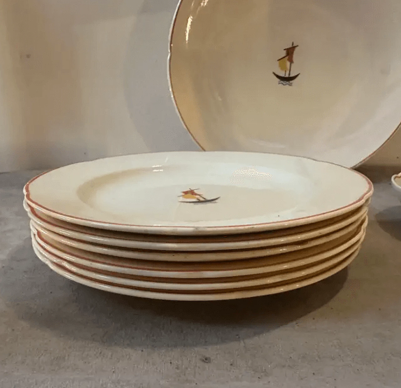 Servizio da torta in ceramica di Gio Ponti per S. C. Richard, anni '30 9