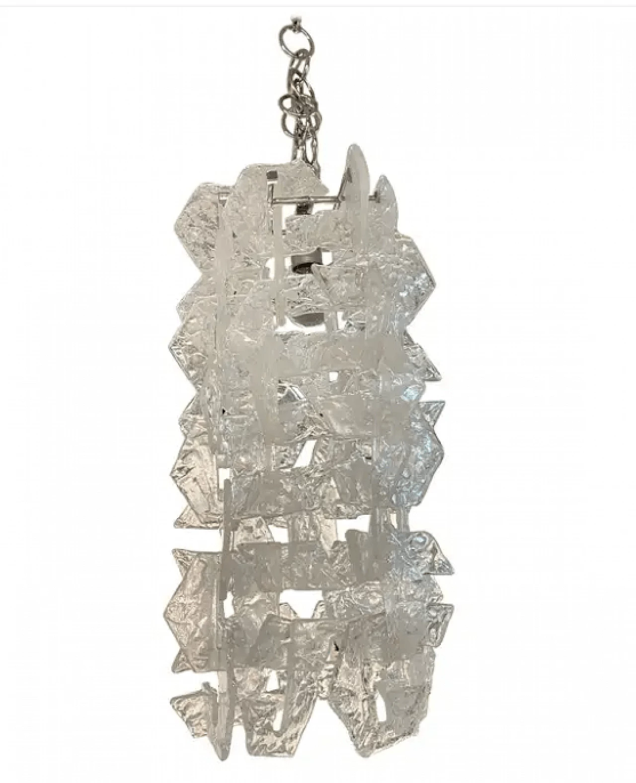 Frosted Murano glass chandelier by Mazzega, 1970s 1