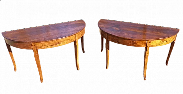 Pair of half-moon consoles, late 18th century