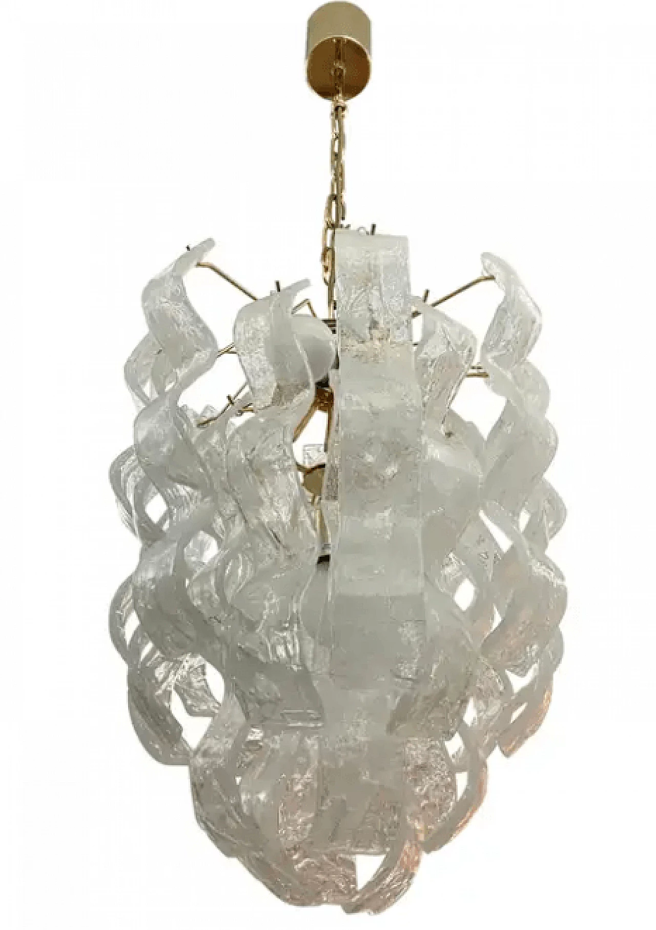 Murano glass cascade chandelier by Mazzega, 1970s 1
