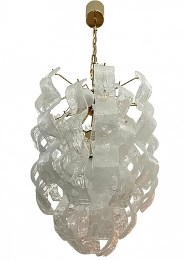 Murano glass cascade chandelier by Mazzega, 1970s