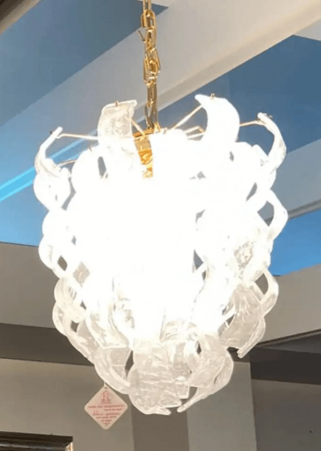 Murano glass cascade chandelier by Mazzega, 1970s 2