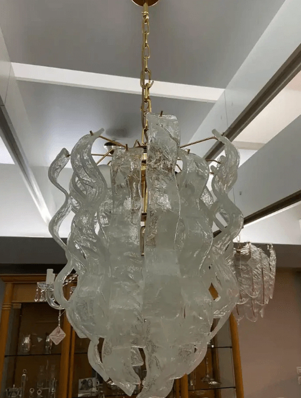 Murano glass cascade chandelier by Mazzega, 1970s 5
