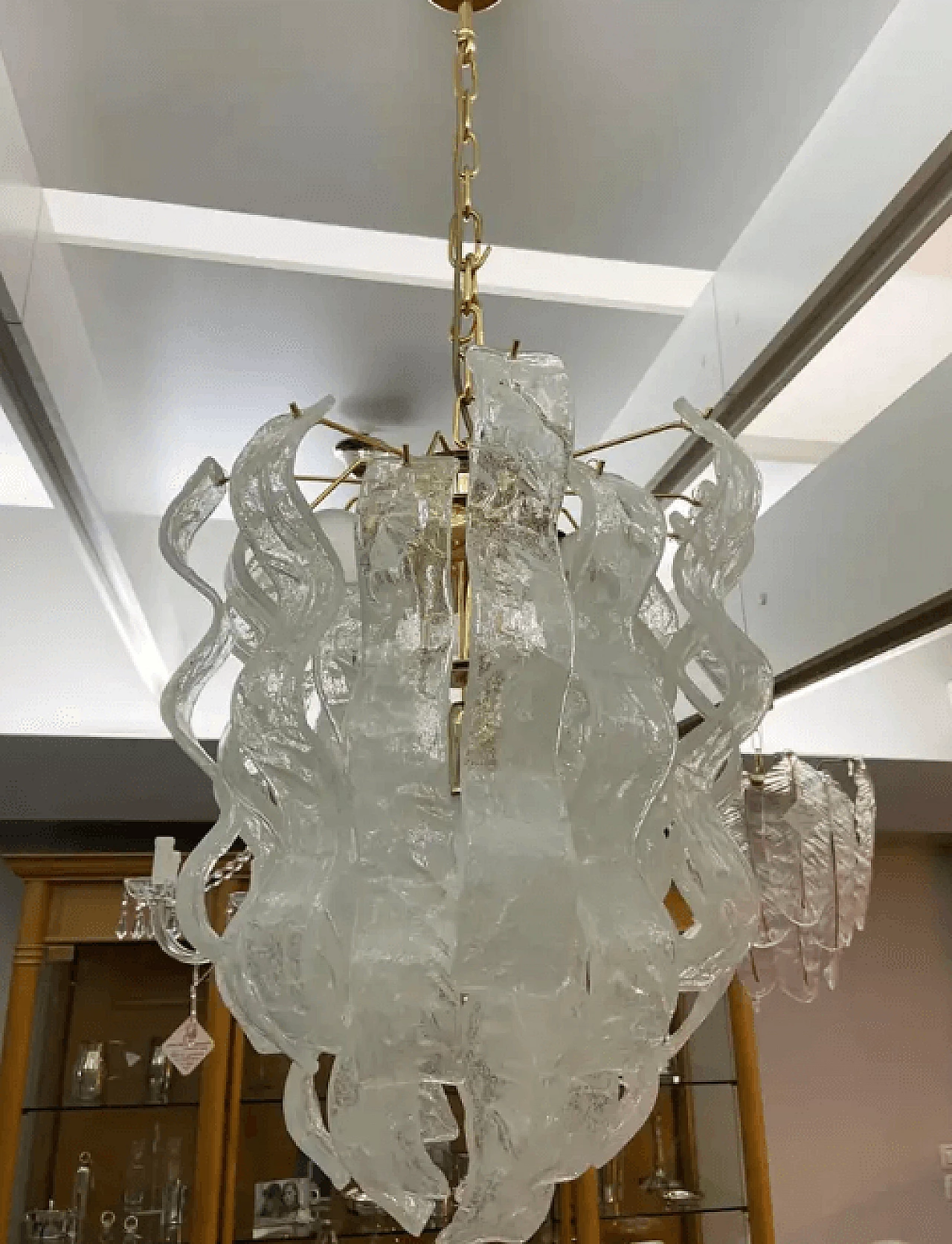 Murano glass cascade chandelier by Mazzega, 1970s 8