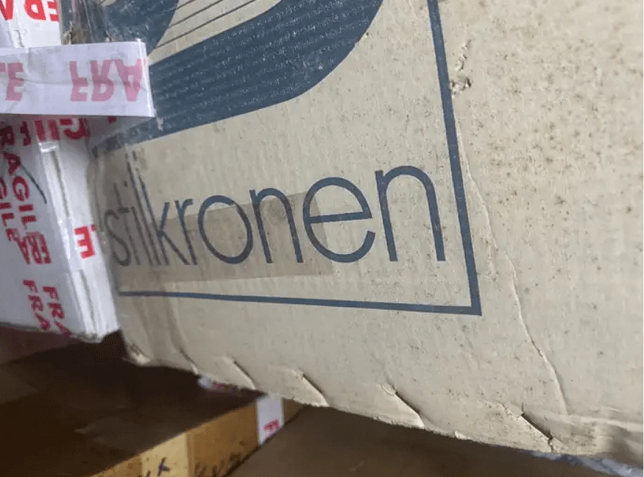 Glass, brass and chrome chandelier by Gaetano Sciolari for Stilkronen, 1970s 6