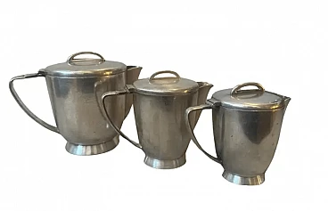 3 Alpaca teapots by Gio Ponti for Fratelli Calderoni, 1930s