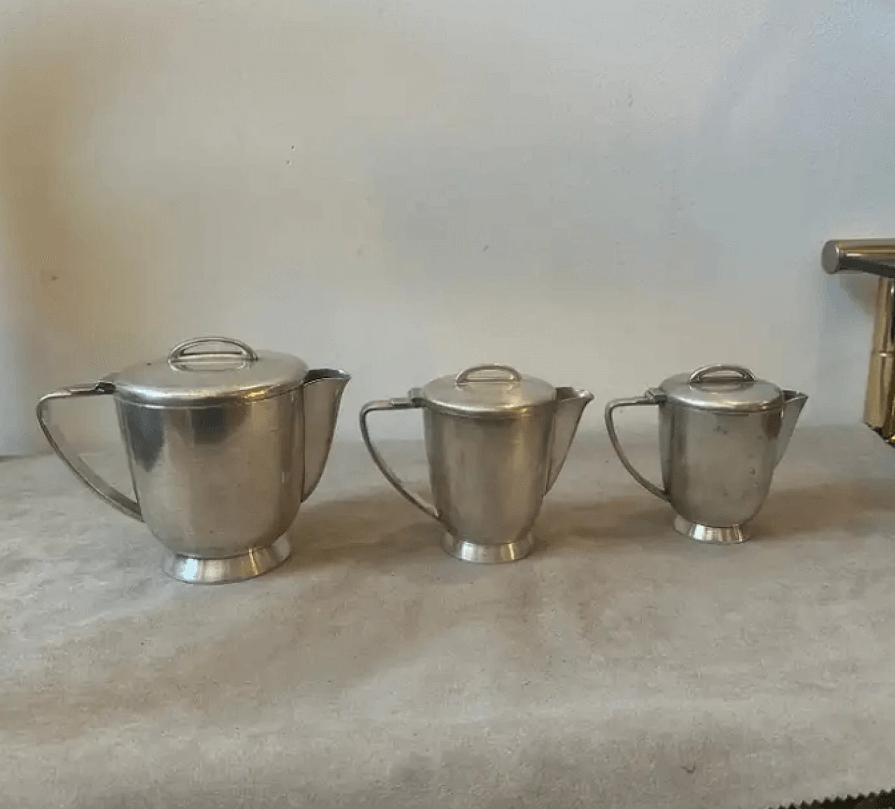 3 Alpaca teapots by Gio Ponti for Fratelli Calderoni, 1930s 4