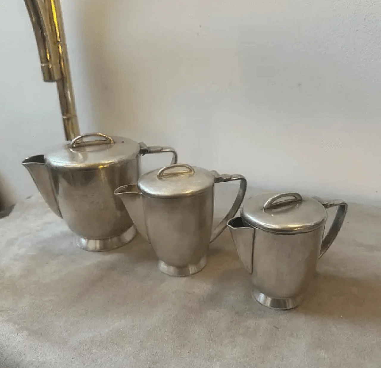 3 Alpaca teapots by Gio Ponti for Fratelli Calderoni, 1930s 9