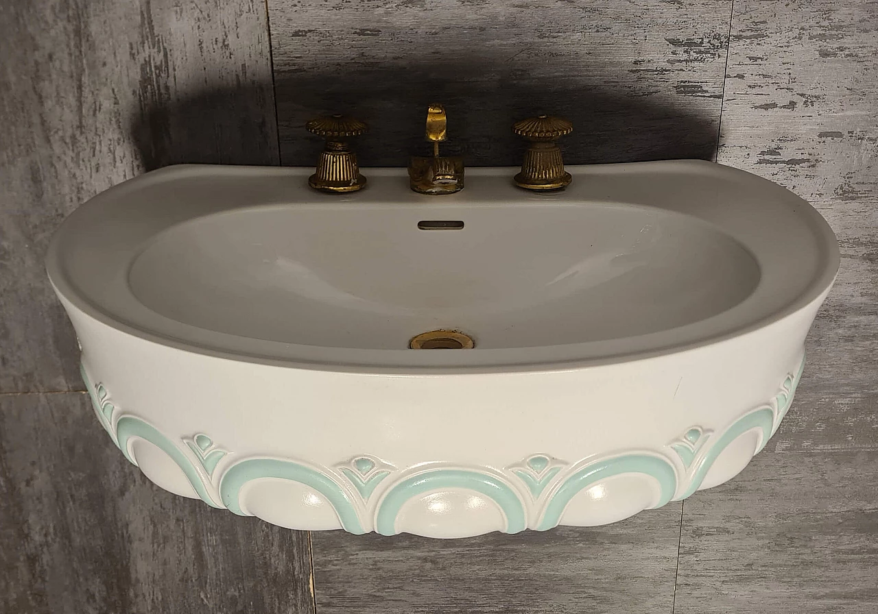 Tabor ceramic washbasin by Antonia Campi for SCI Laveno, 1960s 3