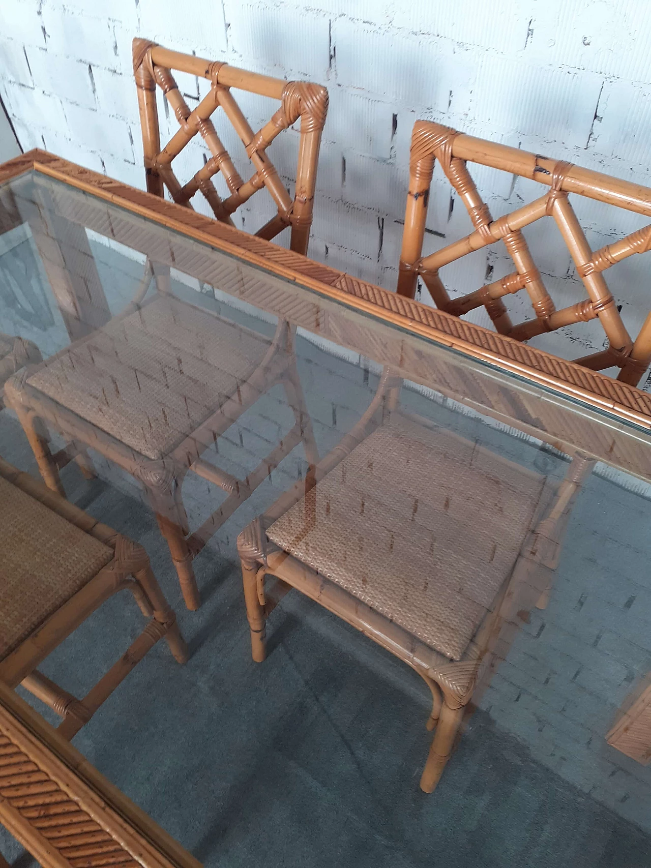 6 Bamboo chairs and table attributed to Vivai del Sud, 1960s 7