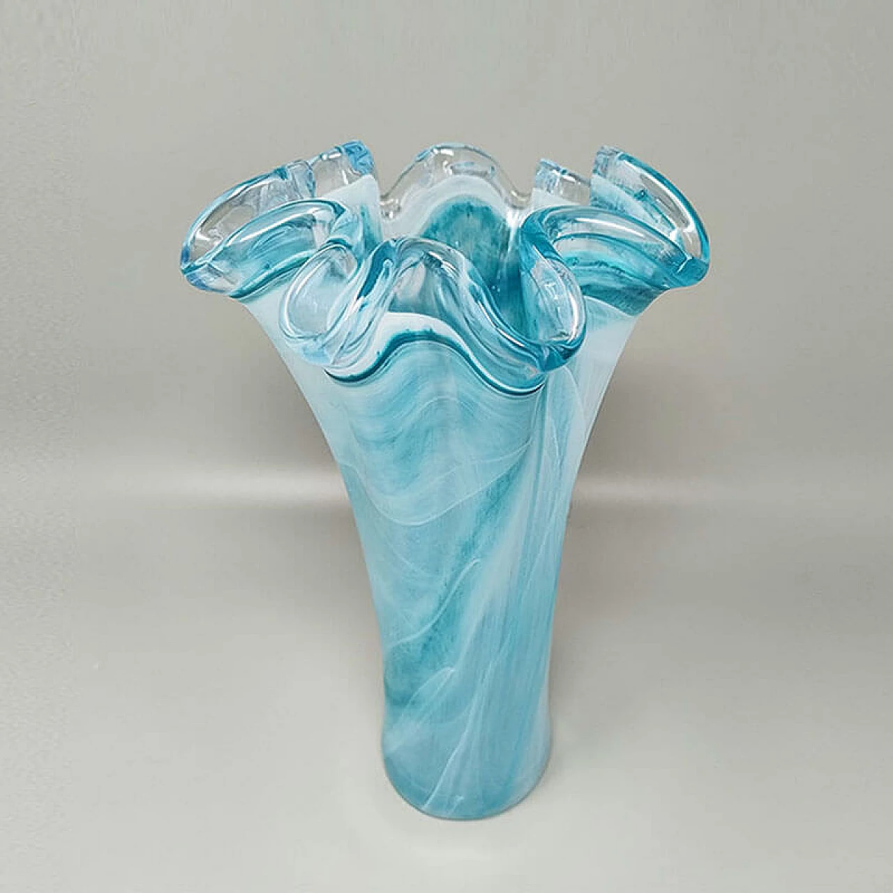 Vaso in vetro di Murano blu di Ca' Dei Vetrai, anni '60 2