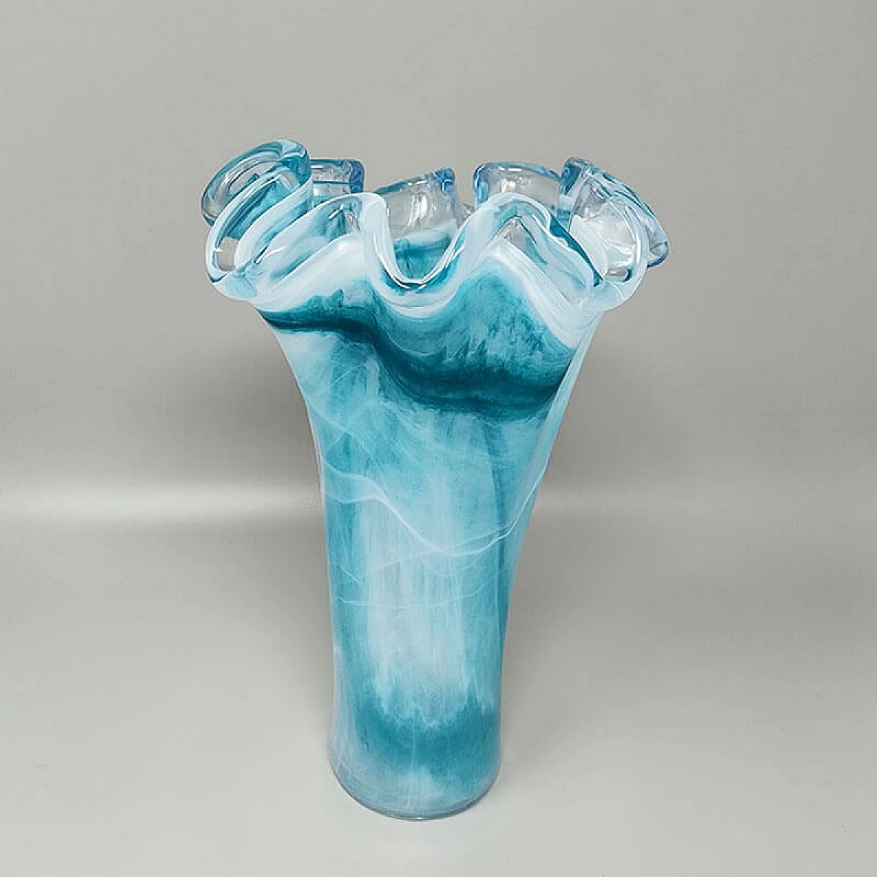 Vaso in vetro di Murano blu di Ca' Dei Vetrai, anni '60 4