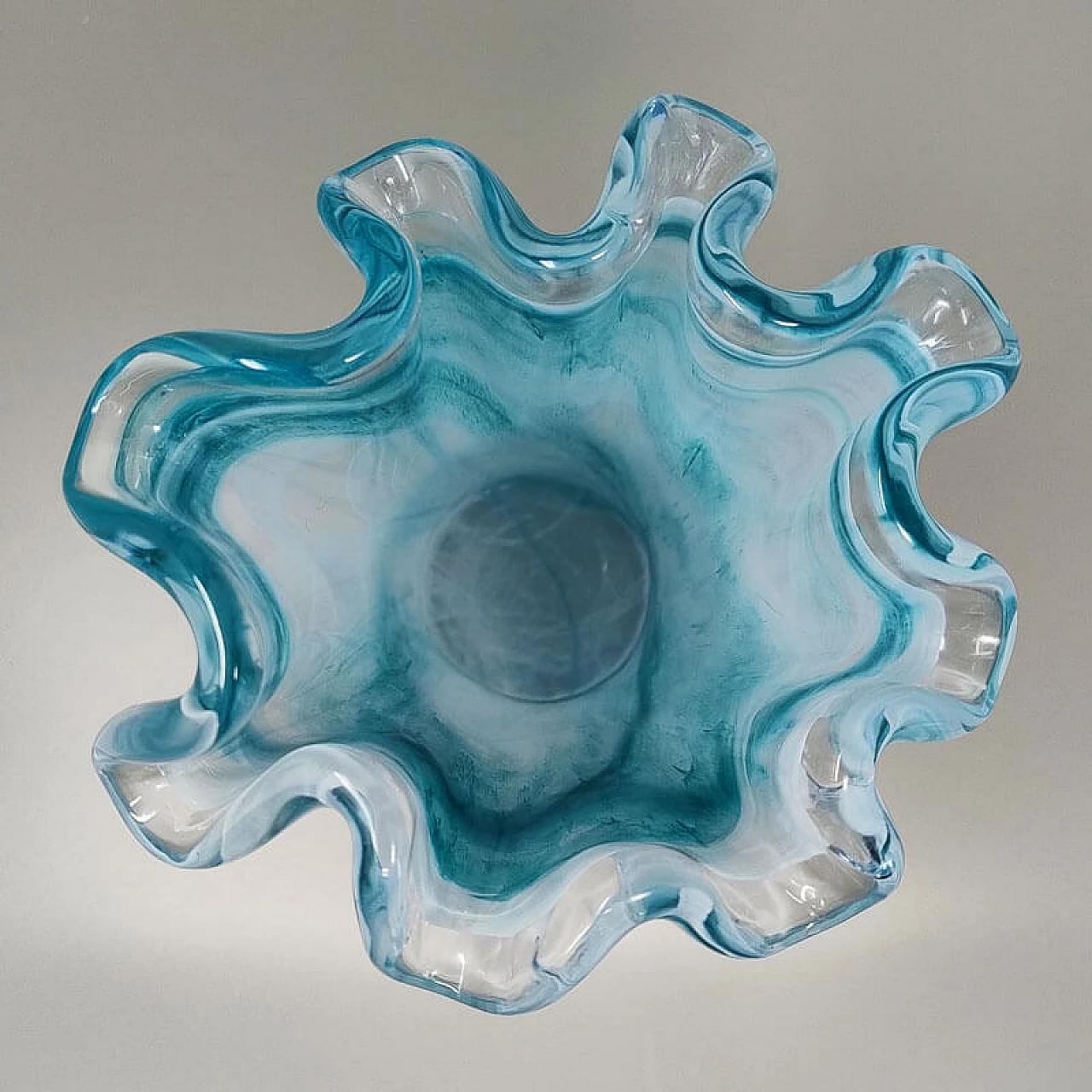 Vaso in vetro di Murano blu di Ca' Dei Vetrai, anni '60 6