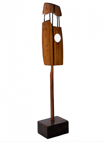 Elvio Becheroni, Totem, wood and iron sculpture, 1988