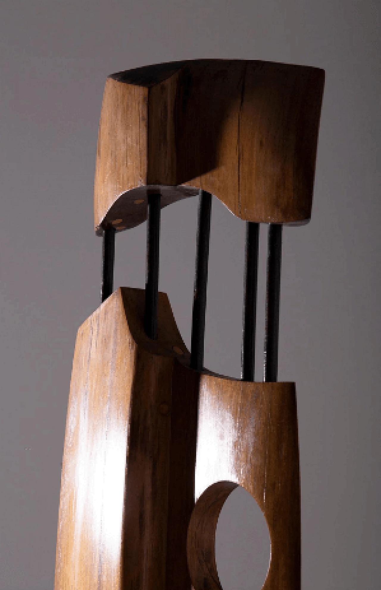 Elvio Becheroni, Totem, wood and iron sculpture, 1988 6