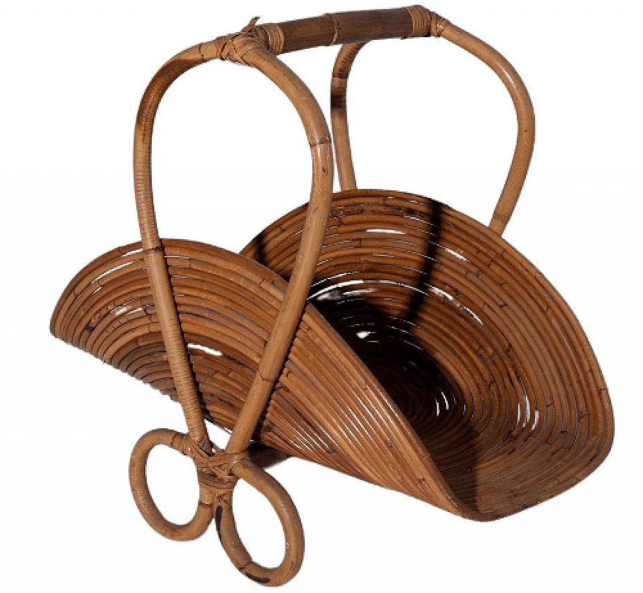 Bamboo magazine rack, 1950s 1