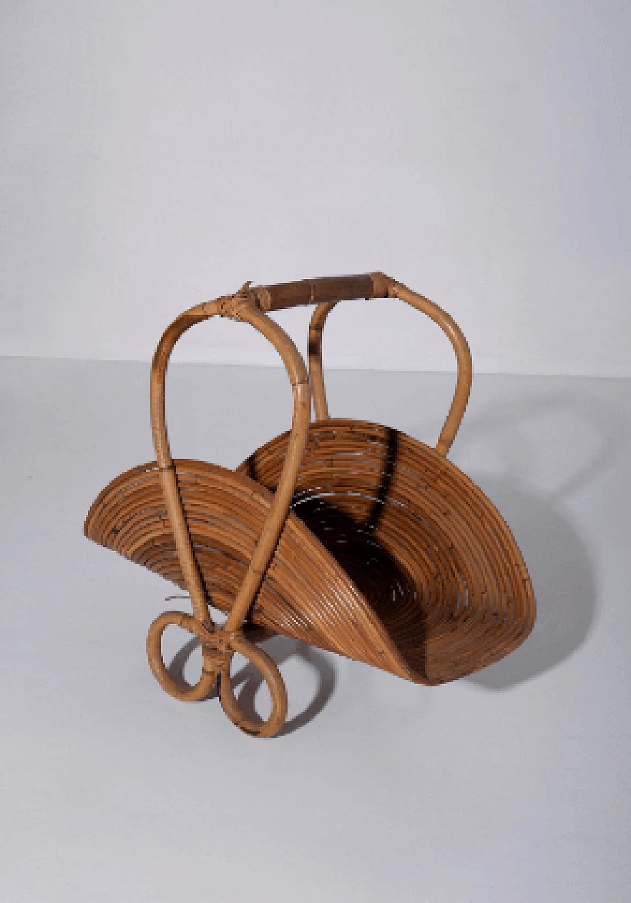 Bamboo magazine rack, 1950s 2