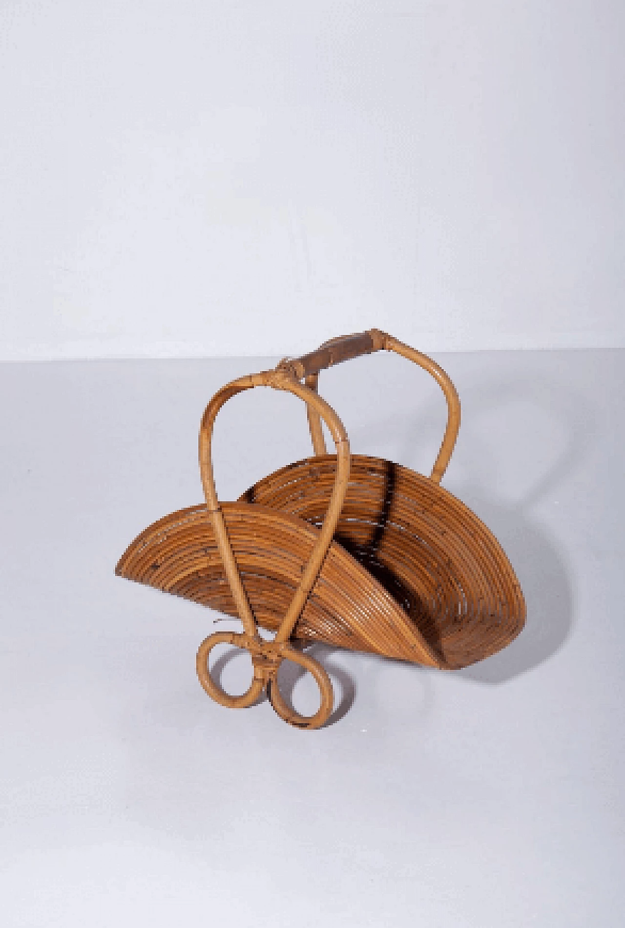 Bamboo magazine rack, 1950s 4