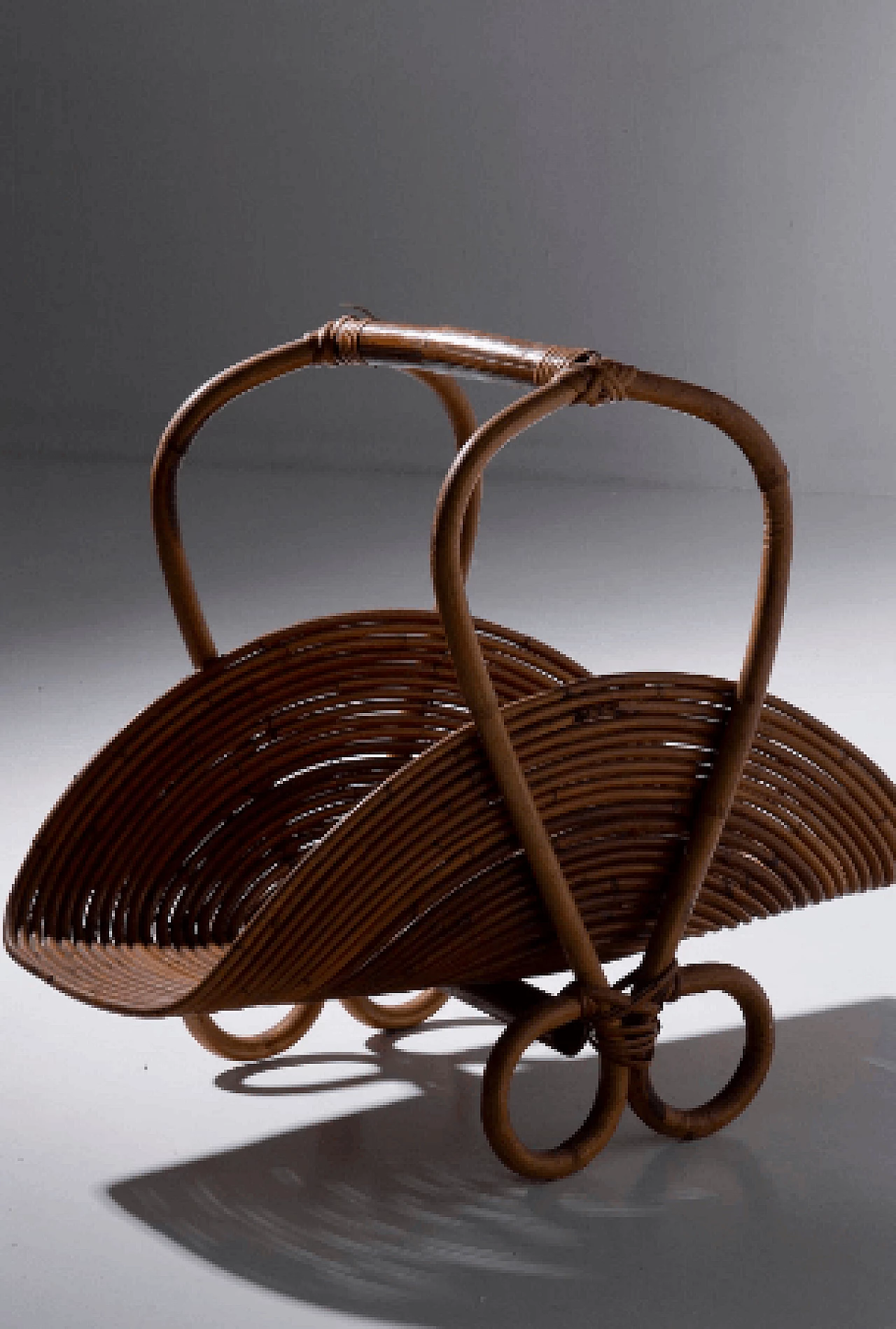 Bamboo magazine rack, 1950s 8