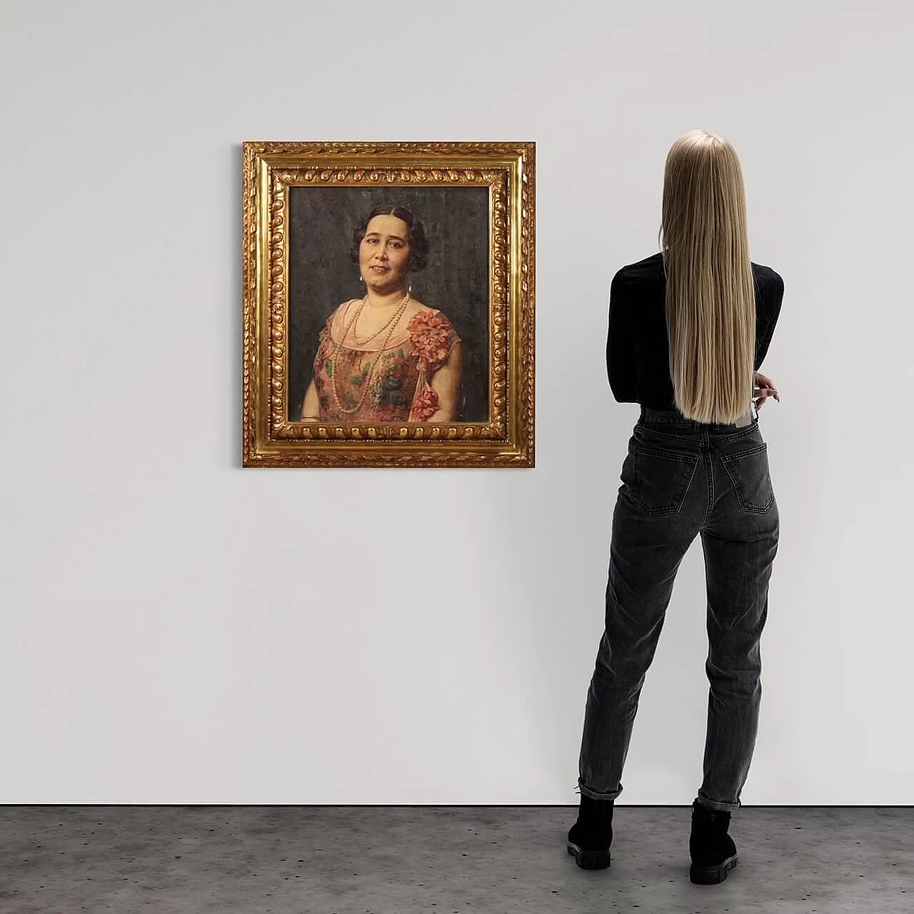 Angelo Garino, Portrait of a lady signed by, oil on canvas, signer and dated  1931 4