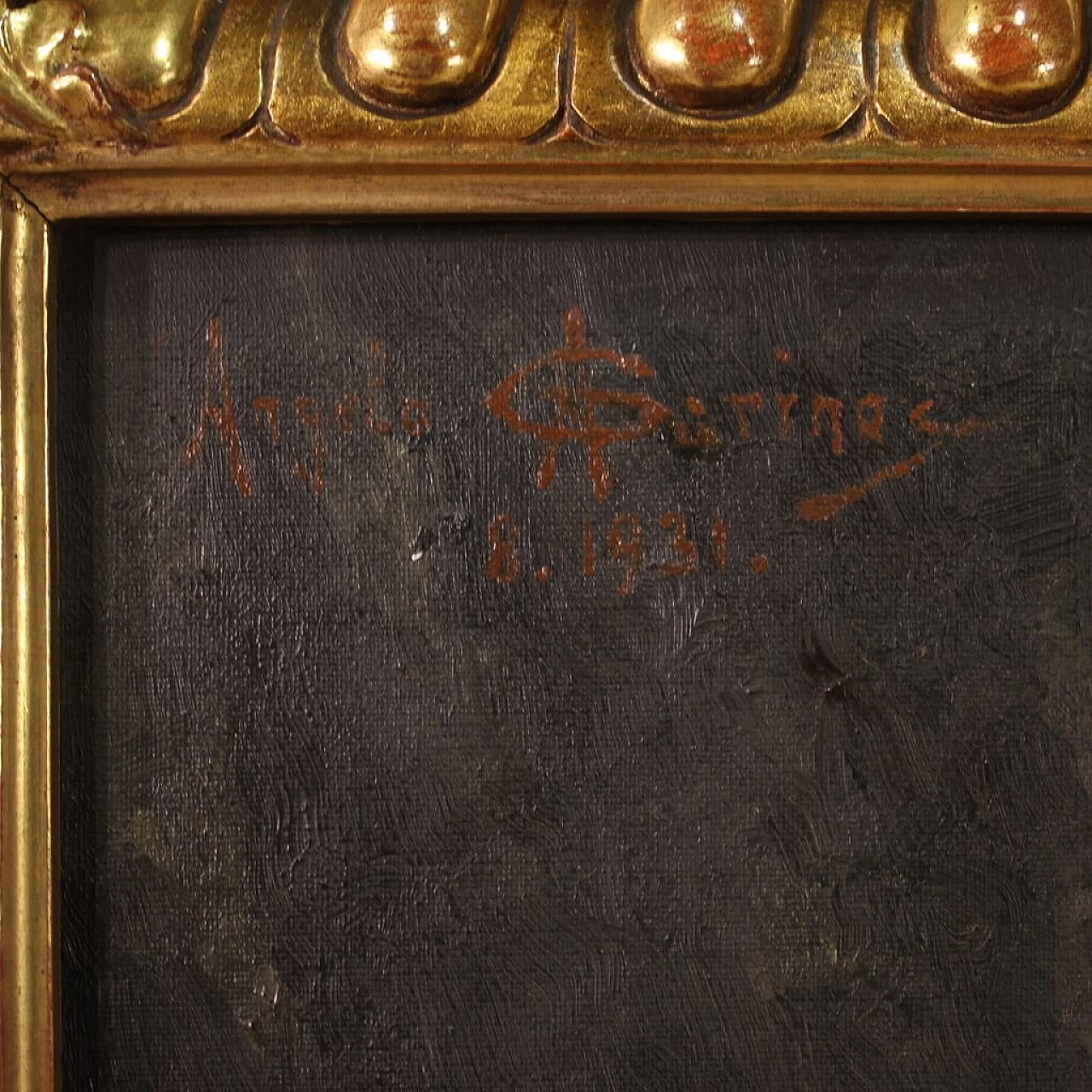 Angelo Garino, Portrait of a lady signed by, oil on canvas, signer and dated  1931 9