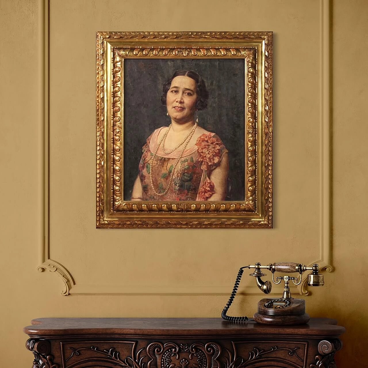 Angelo Garino, Portrait of a lady signed by, oil on canvas, signer and dated  1931 14