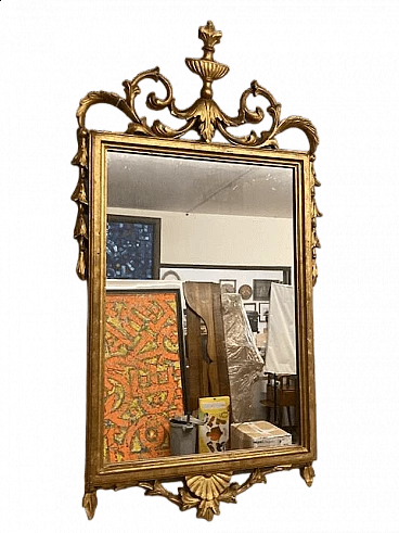 Specchiera dorata Luigi Filippo con intagli, '800