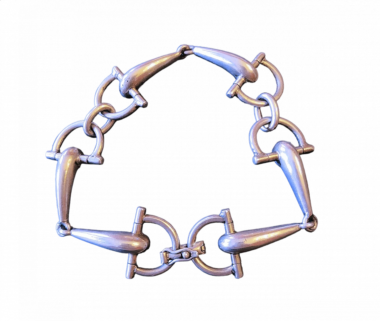 Silver Horsebit bracelet by Gucci, 1970s 8