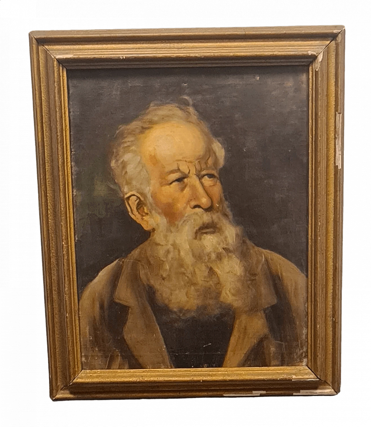 Portrait of bearded man, oil on canvas, late 19th century 7