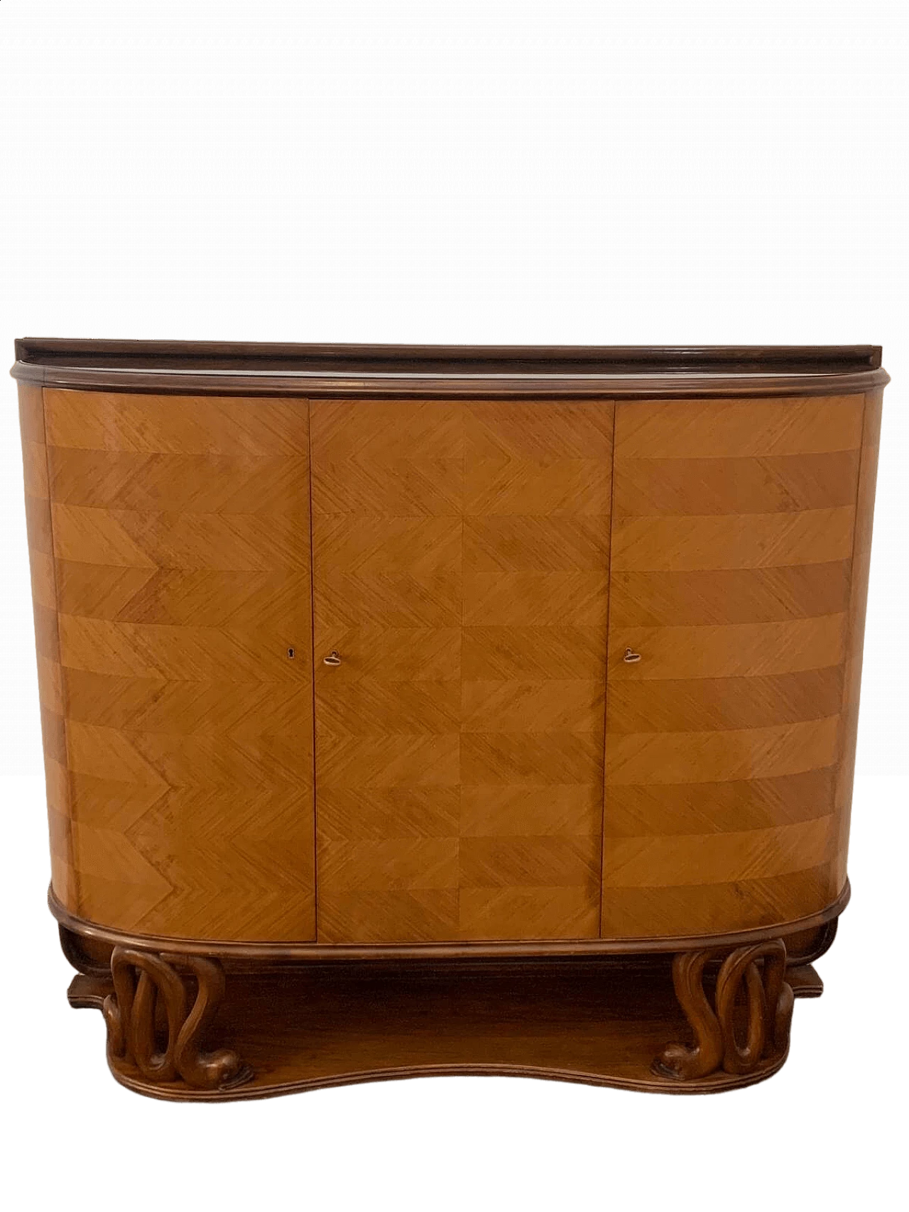 Mahogany sideboard veneered in cherry wood by Fratelli Tagliabue, 1940s 12
