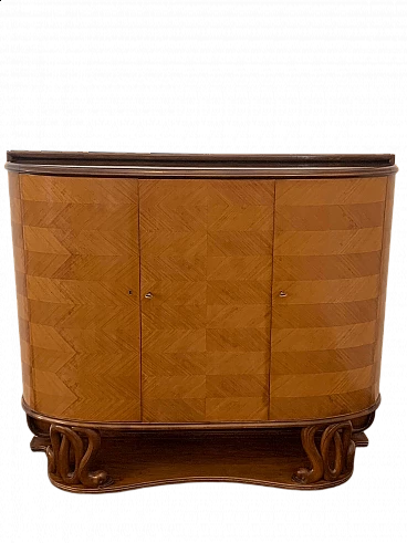 Mahogany sideboard veneered in cherry wood by Fratelli Tagliabue, 1940s